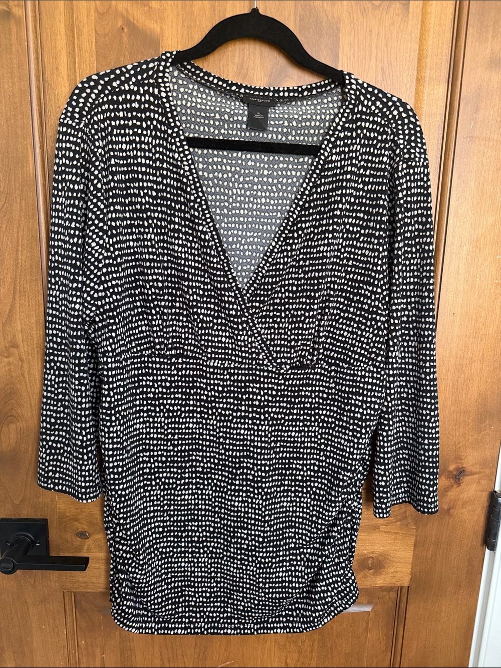 Ann Taylor Black and tan Dot Print Blouse